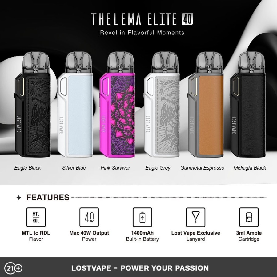 Pod Thelema Elite 40W 1400mAh Authentic by Lost Vape VAPEKU88